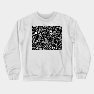 Animal Carnival by Night (black and white) Crewneck Sweatshirt